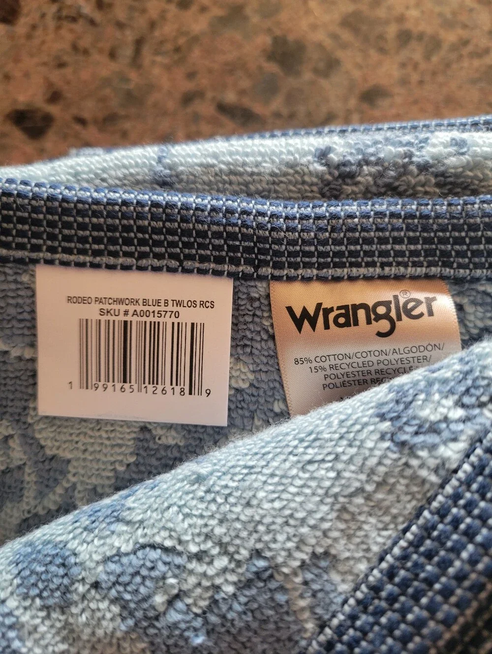Wrangler‎ 2 Bath Towel And 2 Hand Towel Set Rodeo Patchwork Blue New With Tags